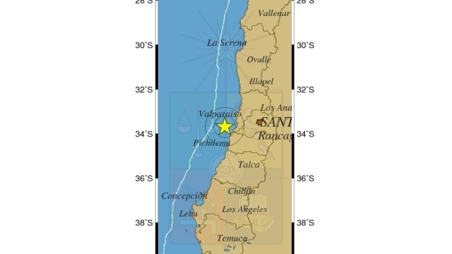 Sismo de menor intensidad afectó a Valparaíso y O'Higgins