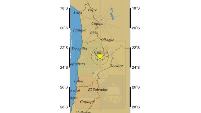 Sismo de menor intensidad se percibió en la Región de Antofagasta