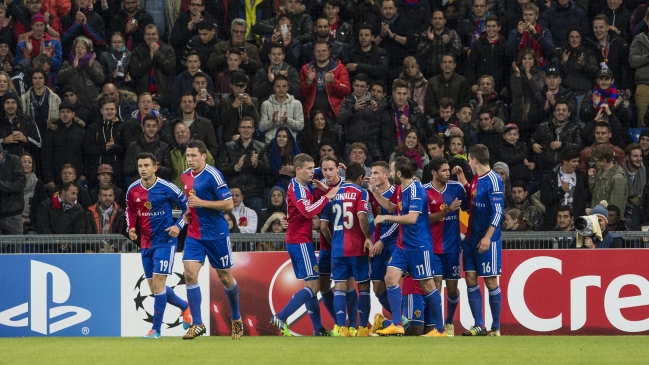 Marcelo Díaz debutó en la Champions en goleada de Basilea sobre Lugodorets