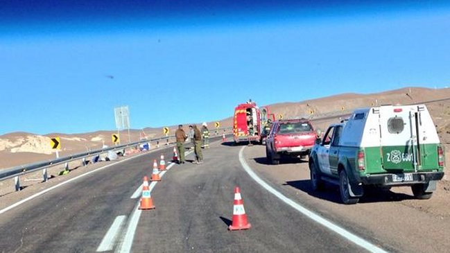 Cuatro personas murieron en accidente de tránsito en San Pedro de Atacama