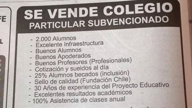 Sostenedor explicó anuncio para venta de colegio en Maipú por reforma educacional