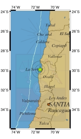 Sismo leve afectó a la Región de Coquimbo
