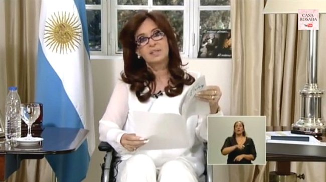 Cristina Fernández reapareció con cadena nacional de televisión
