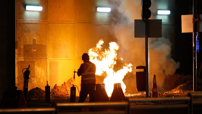 Incendio en obras de construcción de la Línea 6 del Metro en Providencia