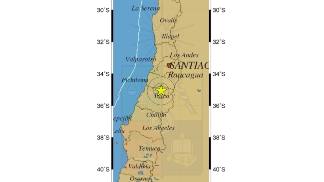 Sismo de 4,7 Richter se registró en las regiones de O'Higgins y Maule