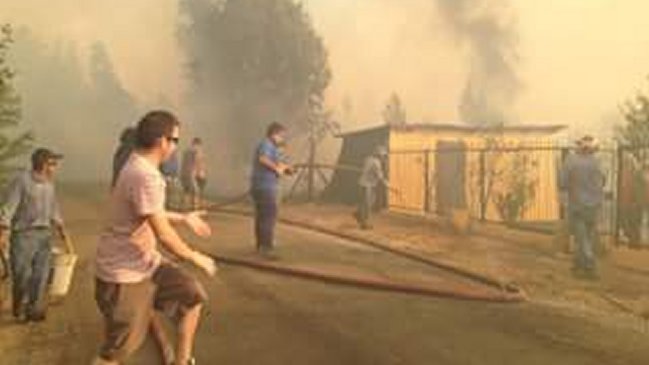 Región del Biobío: Incendio forestal destruye cinco casas en Santa Juana