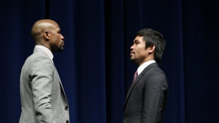 El primer cara a cara entre Manny Pacquiao y Floyd Mayweather Jr.