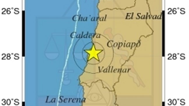 Sismo de menor intensidad se registró en la Región de Atacama