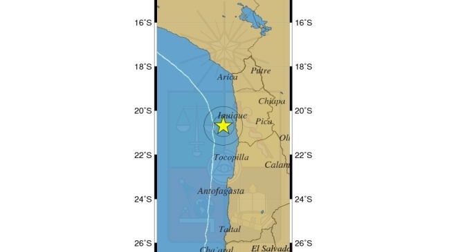 Sismo sacudió a la Región de Tarapacá este martes