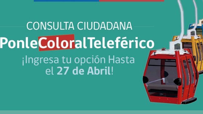 Santiaguinos pueden elegir color del teleférico del Cerro San Cristóbal