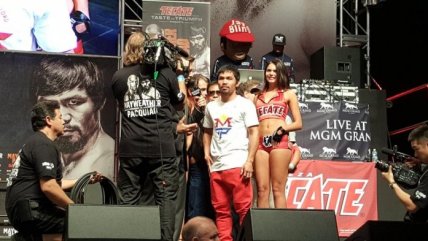 El pesaje de Floyd Mayweather y Manny Pacquiao