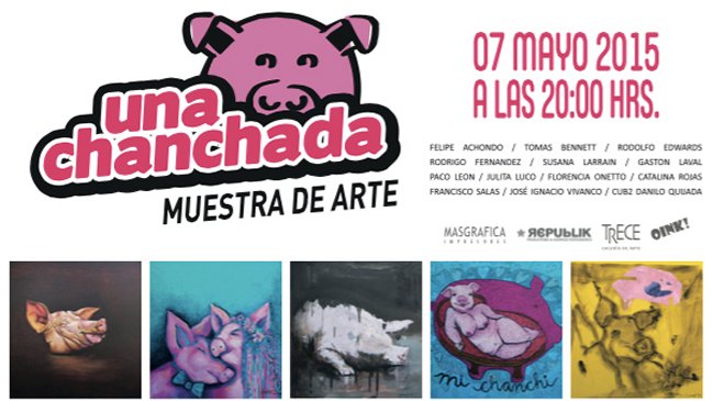 Cerdos protagonizan singular galería de arte en la terraza de un departamento