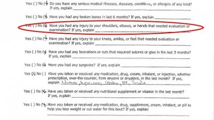 El cuestionario en que Pacquiao omitió su lesión de hombro