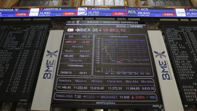 Caen bolsas de Europa ante eventual salida de Grecia del euro