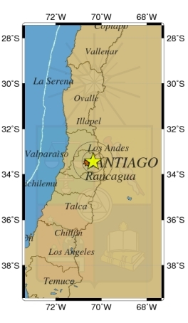 Temblor afectó a las regiones de Valparaíso, Metropolitana y O'Higgins