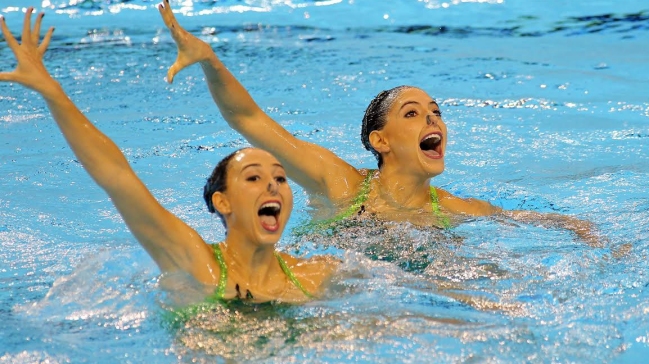 Chilenas de nado sincronizado fueron novenas en su estreno en Toronto