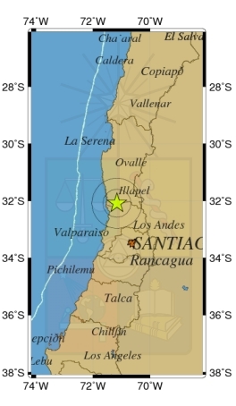 Temblor afectó de madrugada a las regiones de Coquimbo y Valparaíso