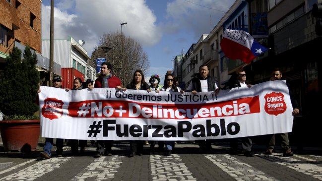 Marcha de apoyo por trabajador quemado en Servipag de Concepción