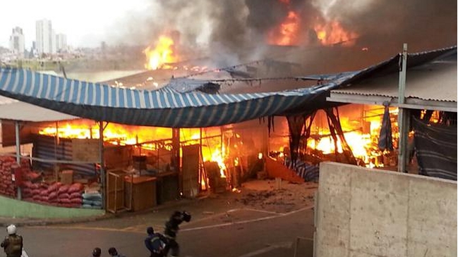 Iquique: Incendio consumió siete locales del Terminal Agropecuario