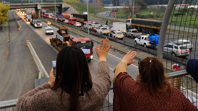 Este es el recorrido de los camioneros en su paso por Santiago