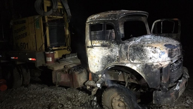 Nuevo ataque incendiario contra maquinaria se registró en cercanías de Lautaro