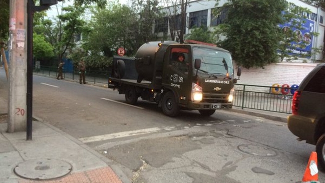 San Miguel: Operativo por mochila con extintor dejada afuera de comisaría