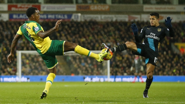 Arsenal cedió un empate ante Norwich City y quedó a dos puntos de los líderes