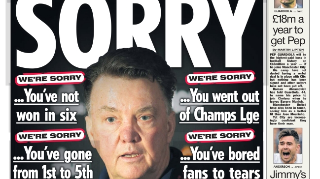 La irónica respuesta de un diario británico a Louis van Gaal