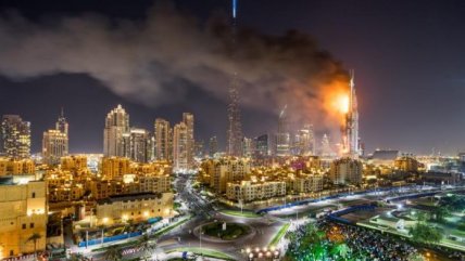   Así quedó el edificio que se quemó en Año Nuevo en Dubai 
