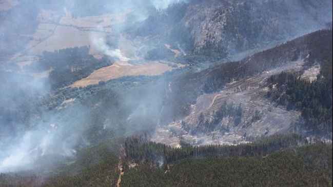 Alerta roja por incendio forestal en Traiguén y Galvarino