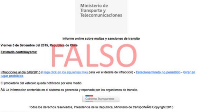 Alertan de estafa electrónica mediante mail sobre multas de tránsito