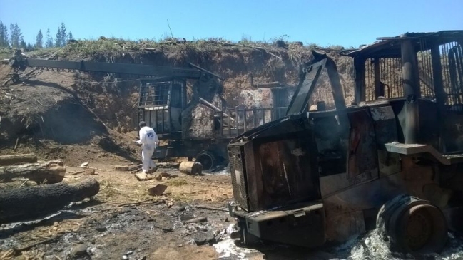 Queman maquinarias forestales avaluadas en más de 210 millones de pesos en Lanco