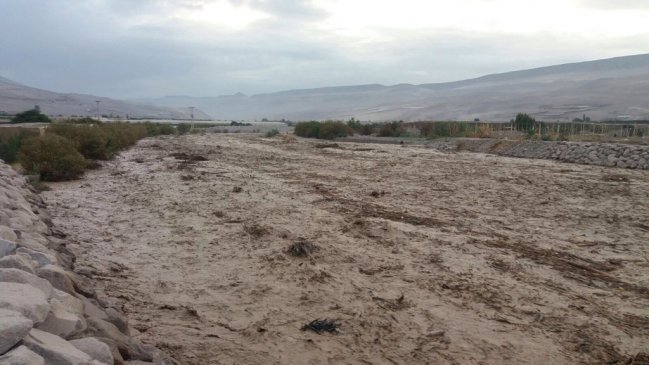 Lluvias causan aumento en caudales de ríos en Región de Arica y Parinacota