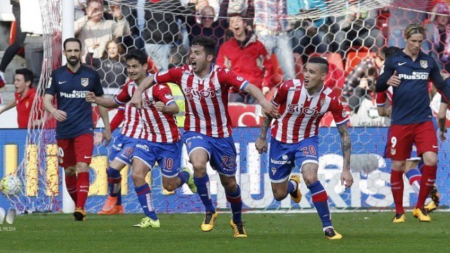 Sporting de Gijón frenó a Atlético de Madrid en su lucha por el título de la liga española