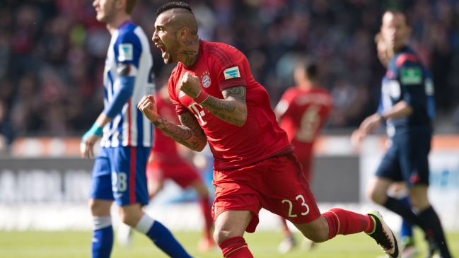 Bayern Munich derrotó a Hertha Berlin con nueva anotación de Arturo Vidal
