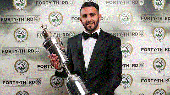 Riyad Mahrez de Leicester City fue elegido mejor jugador de la temporada en la Premier League