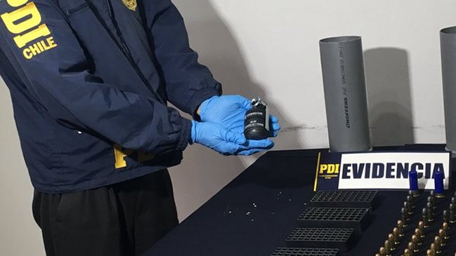 PDI decomisó granadas activas y explosivos en operativo en Penco