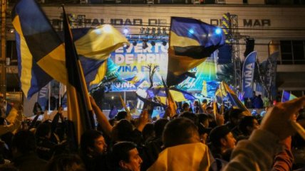 Hinchas de Everton se tomaron Viña del Mar para celebrar el ascenso