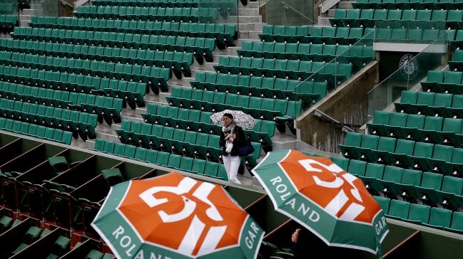 Se suspendió la jornada de lunes en Roland Garros