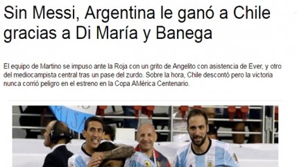 Prensa argentina destacó el triunfo 