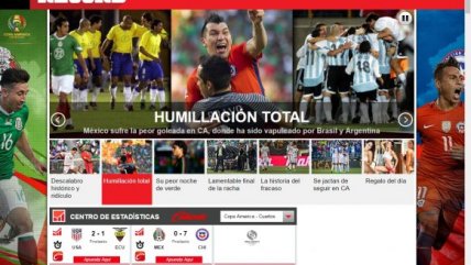 La prensa mexicana tras la goleada de Chile: 