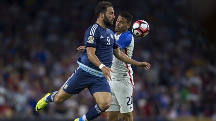 Gonzalo Higuaín marcó la tercera conquista de Argentina sobre Estados Unidos