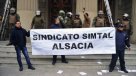 Trabajadores de Alsacia protestaron en frontis de los tribunales de justicia