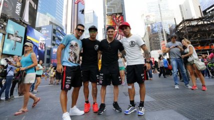 Seleccionados chilenos visitaron Times Square en su tarde libre
