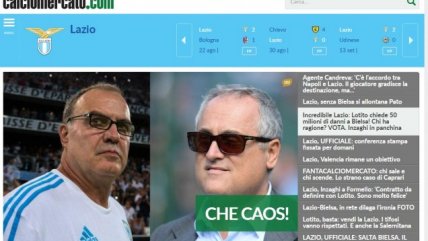   Así reaccionó la prensa italiana tras la renuncia de Bielsa a Lazio 
