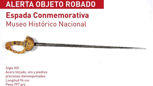 Roban espada del Presidente Manuel Bulnes desde museo