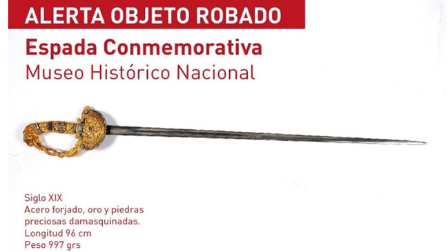 Museo Histórico Nacional y robo de espada de Bulnes: Es un bien de todos los chilenos