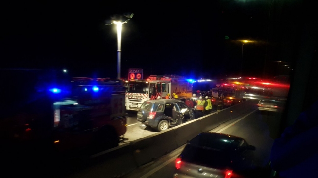 Colisión múltiple se registró en la Ruta 5 Sur