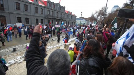 Pese al frío, protesta 