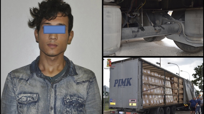 Inmigrante viajó unos 400 kilómetros bajo un camión en Italia
